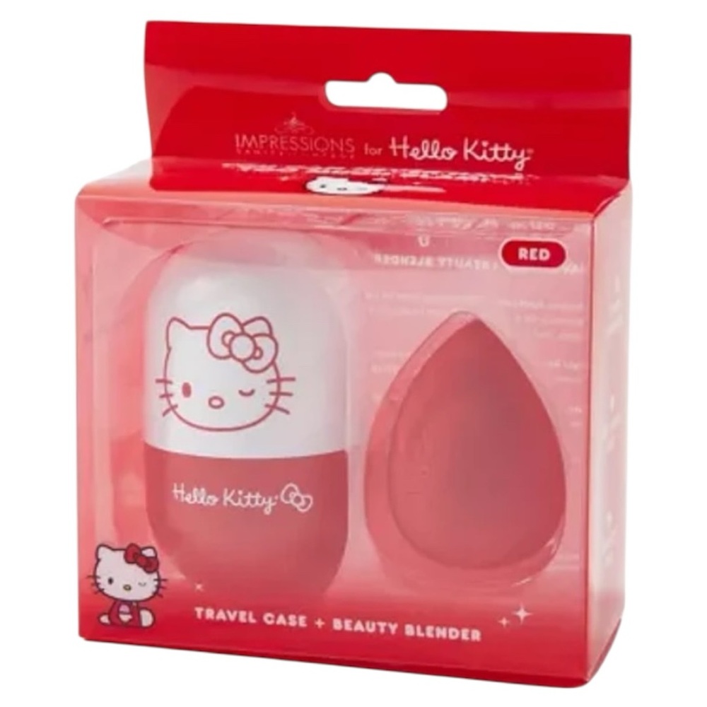 Impressions x Sanrio Hello Kitty‎ Travel Case + Blending Sponge Red